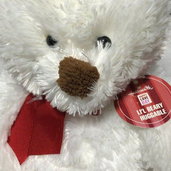 Hallmark Beary Huggable Bear Plush Soft Toy Valentine Love Red Bow Hug Cuddle - Picture 7 of 10